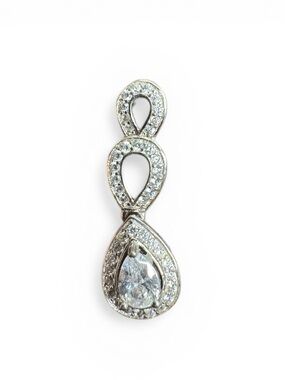 Sterling Silver Teardrop & Infinity Cubic Zirconia Pendant
